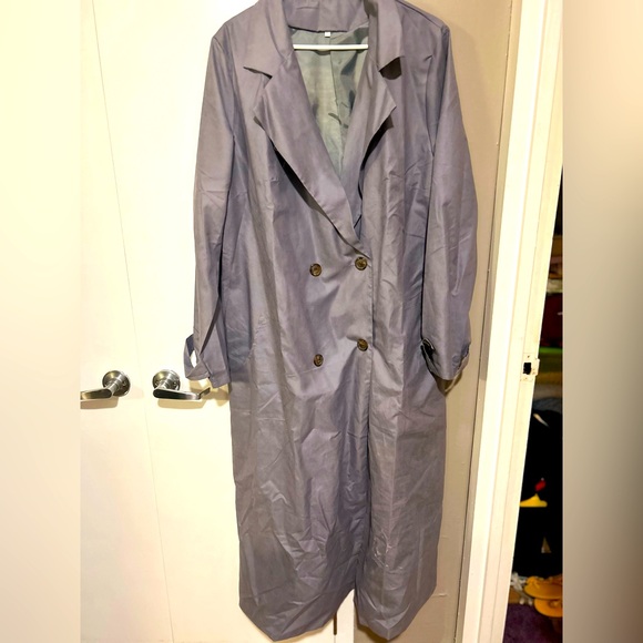 Colorful Abstract Face Long Coat - Picture 3 of 4